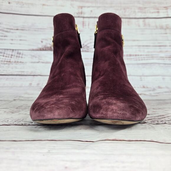 Ralph Lauren Women's Wynne Ankle Boots Size 6.5B Suede Leather Bordeaux Wine - Picture 4 of 10